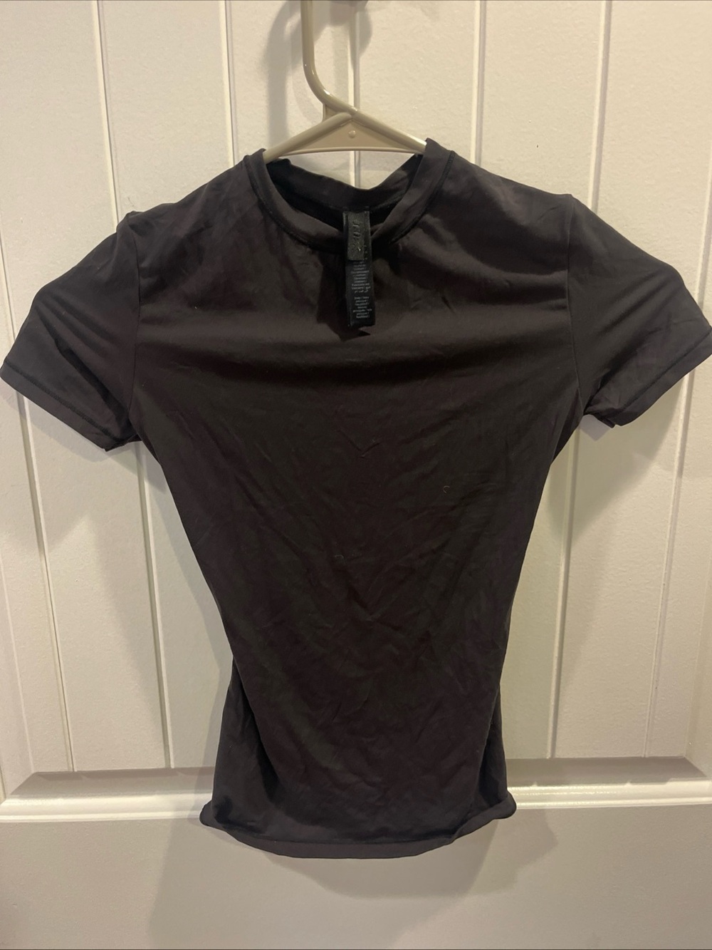 SKIMS Black Short Sleeve Crew Tee Top